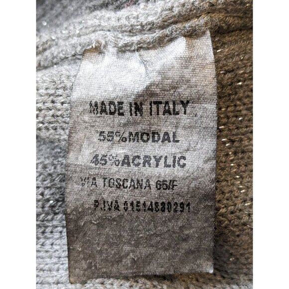 Bella Amore Womens Oversized Metallic Glitter Knit Sweater Pockets Made In Italy - Picture 7 of 7
